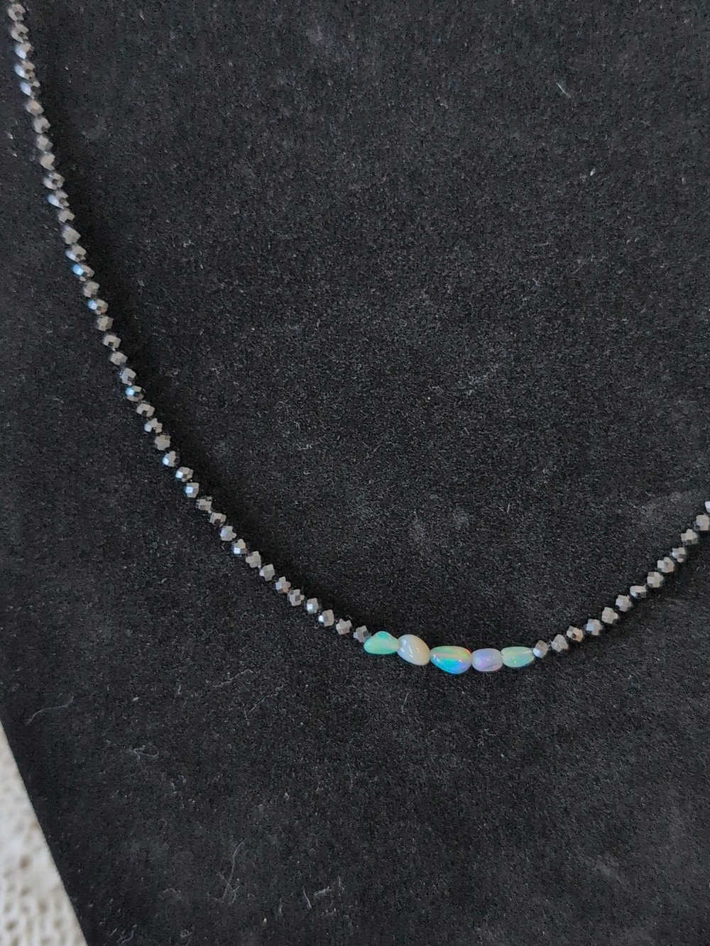 Handmade Spinel and Ethiopian Opal Necklace - Picture 3 of 4